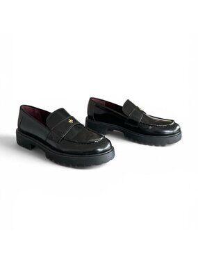 Tory Burch Classic Lug Sole Penny Loafers in Black | Women’s Size 7.5